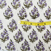 Cotton Hand Block Print Sanganeri Running Floral Fabric Voile